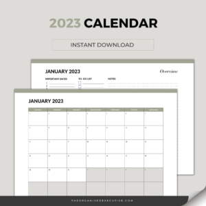 2023 Monthly Calendar