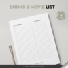 BOOKS AND MOVIE LIST